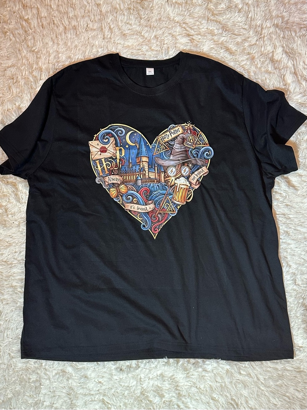 Black Graphic Heart Harry Potter T-Shirt